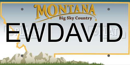 EWDAVID Montana License Plate