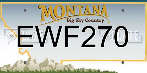 EWF270 Montana License Plate