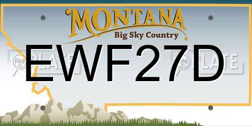 EWF27D Montana License Plate