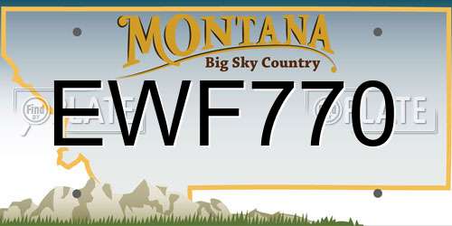 EWF770 Montana License Plate