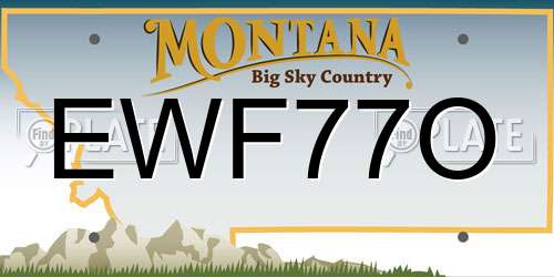 EWF77O Montana License Plate