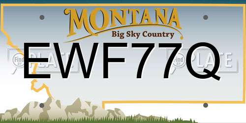 EWF77Q Montana License Plate