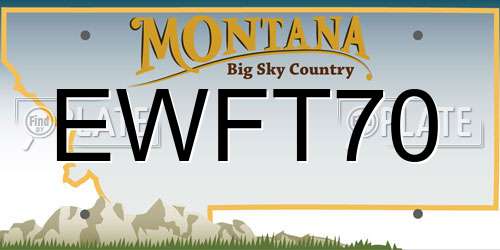 EWFT70 Montana License Plate