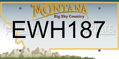 EWH187 Montana License Plate