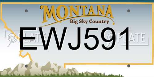 EWJ591 Montana License Plate