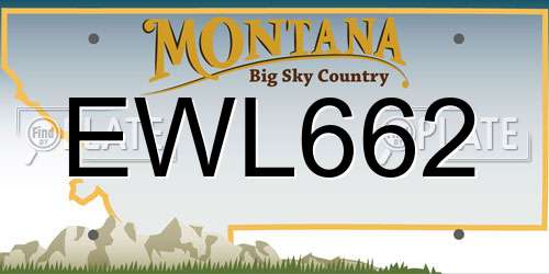 EWL662 Montana License Plate