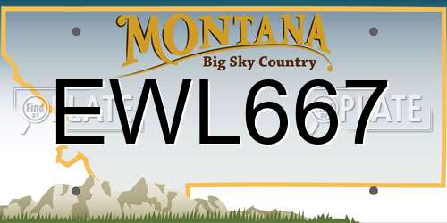 EWL667 Montana License Plate