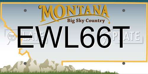 EWL66T Montana License Plate