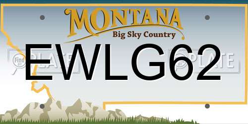 EWLG62 Montana License Plate