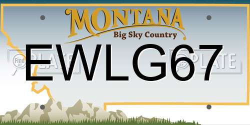 EWLG67 Montana License Plate