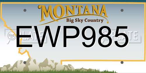 EWP985 Montana License Plate