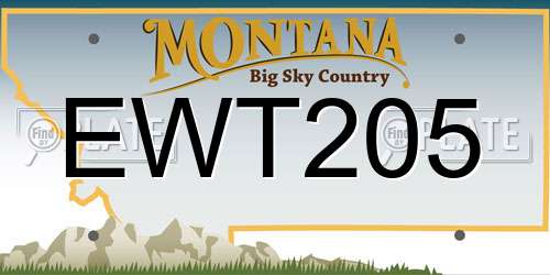 EWT205 Montana License Plate