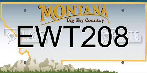 EWT208 Montana License Plate