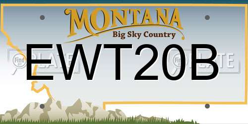 EWT20B Montana License Plate