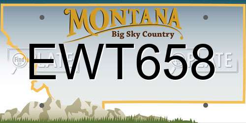 EWT658 Montana License Plate
