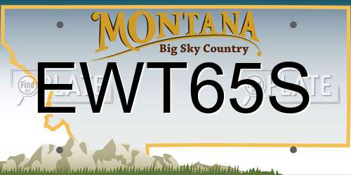 EWT65S Montana License Plate