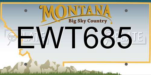 EWT685 Montana License Plate