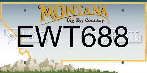 EWT688 Montana License Plate