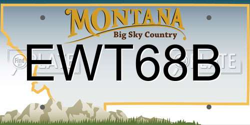 EWT68B Montana License Plate