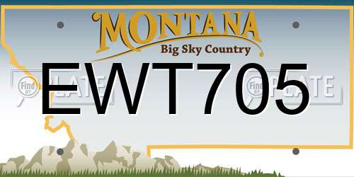 EWT705 Montana License Plate