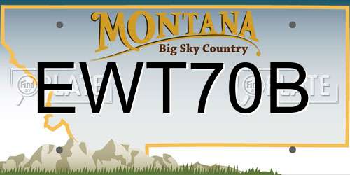 EWT70B Montana License Plate