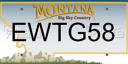 EWTG58 Montana License Plate