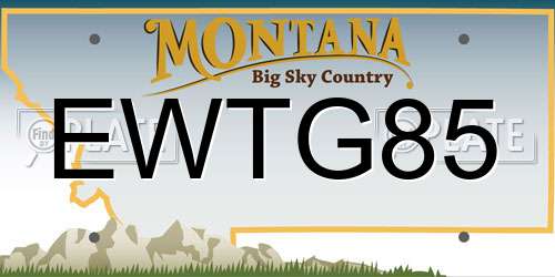EWTG85 Montana License Plate