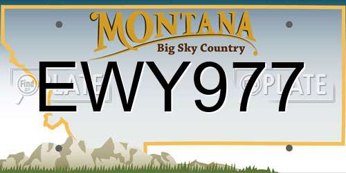 EWY977 Montana License Plate