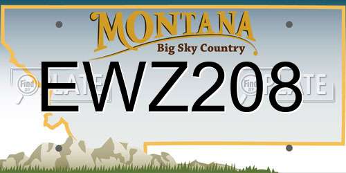 EWZ208 Montana License Plate