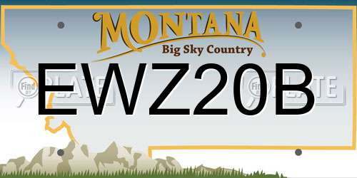 EWZ20B Montana License Plate