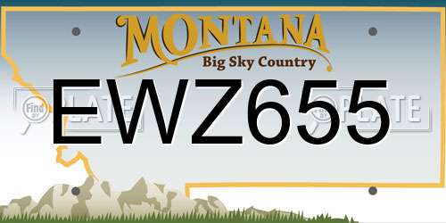 EWZ655 Montana License Plate