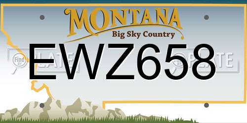 EWZ658 Montana License Plate