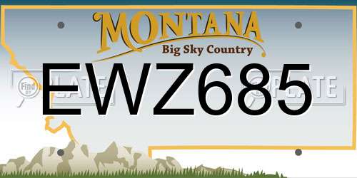 EWZ685 Montana License Plate