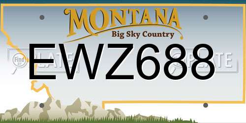 EWZ688 Montana License Plate