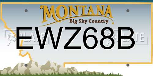 EWZ68B Montana License Plate