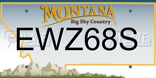 EWZ68S Montana License Plate
