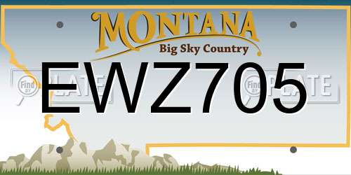 EWZ705 Montana License Plate