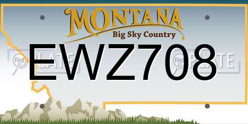 EWZ708 Montana License Plate