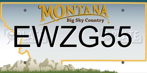 EWZG55 Montana License Plate