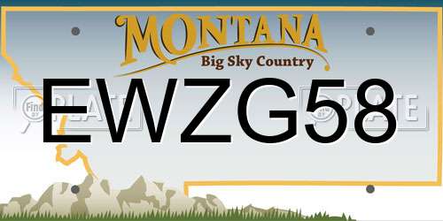 EWZG58 Montana License Plate