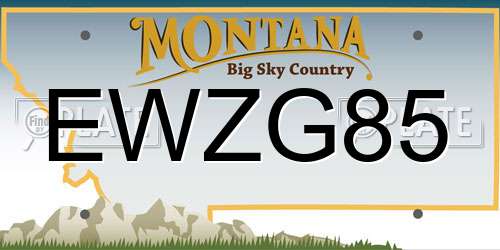 EWZG85 Montana License Plate