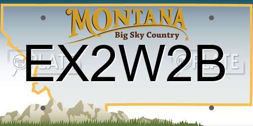 EX2W2B Montana License Plate
