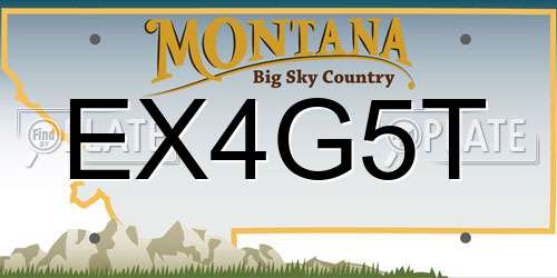 EX4G5T Montana License Plate