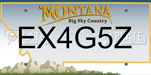 EX4G5Z Montana License Plate