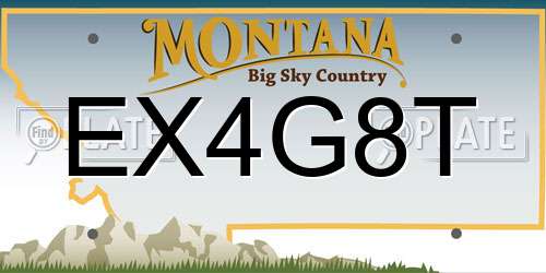 EX4G8T Montana License Plate