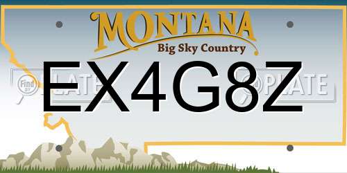 EX4G8Z Montana License Plate