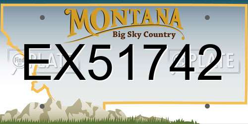 EX51742 Montana License Plate