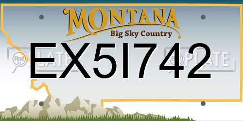 EX5I742 Montana License Plate