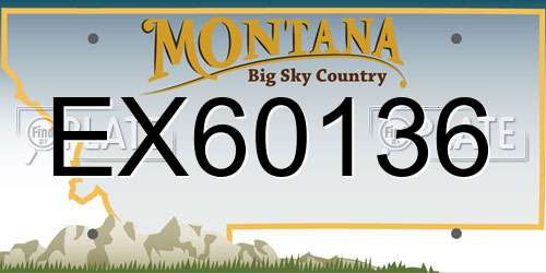 EX60136 Montana License Plate