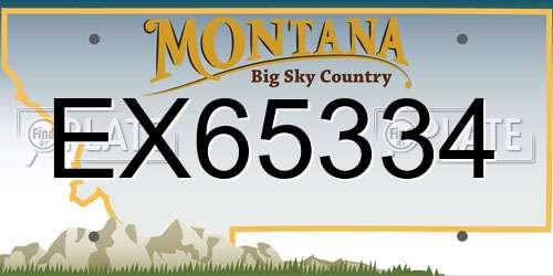 EX65334 Montana License Plate